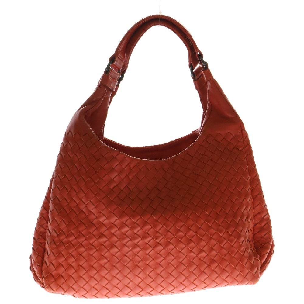 BOTTEGA VENETA(ボッテガヴェネタ) カンパーナ イントレチャート レザー ハンド ショルダーバッグ ガンメタ金具 オレンジ