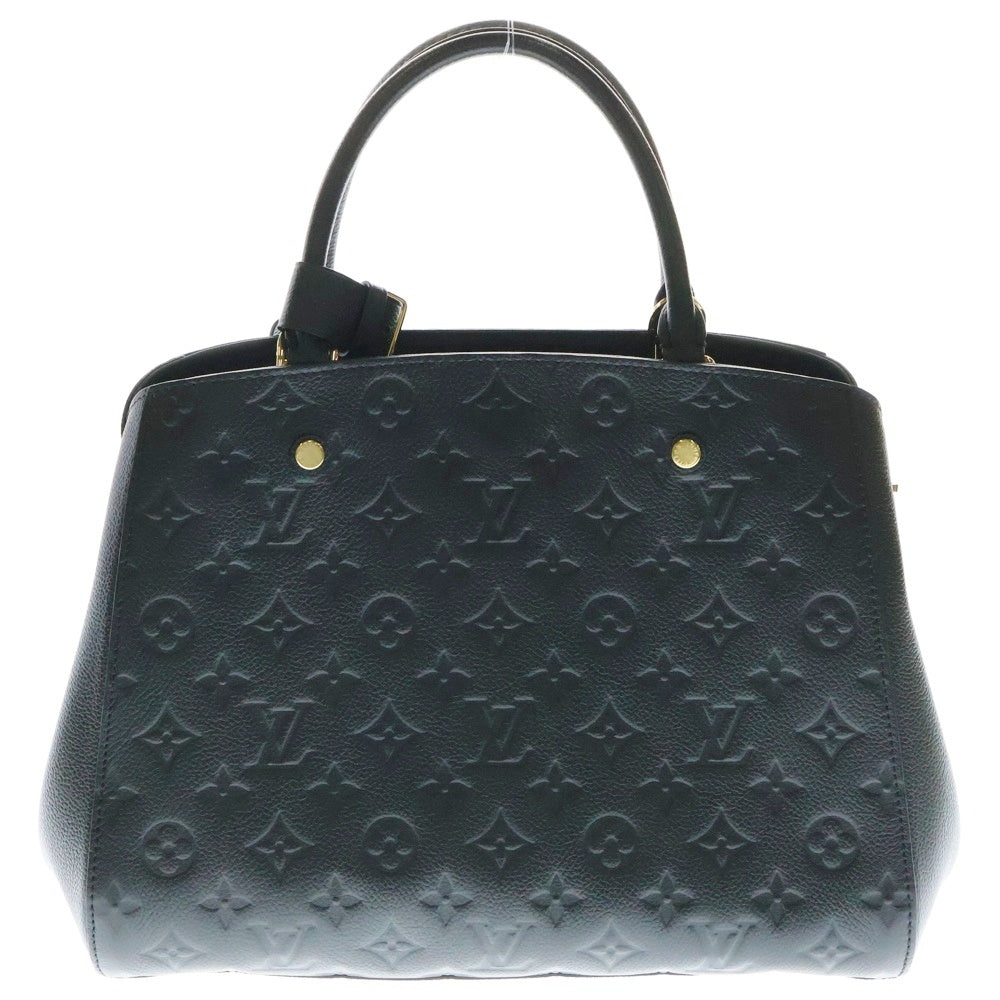 LOUIS VUITTON(ルイヴィトン) モンテーニュMM モノグラムアンプラント ノワール ハンド ショルダーバッグ ゴールド金具 ブラック M41048