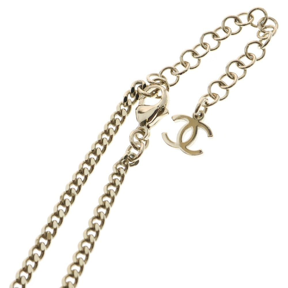 CHANEL(シャネル) C24A ココマーク ハート パール ラインストーン チェーン ネックレス ゴールド/ホワイト ABD901 B17550