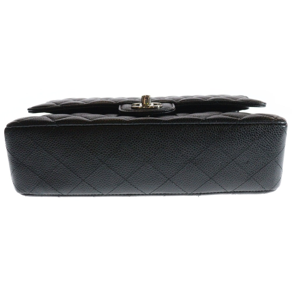 CHANEL(シャネル) マトラッセ25 ダブルフラップ ダブルチェーン ショルダーバッグ ブラック キャビアスキン シルバー金具