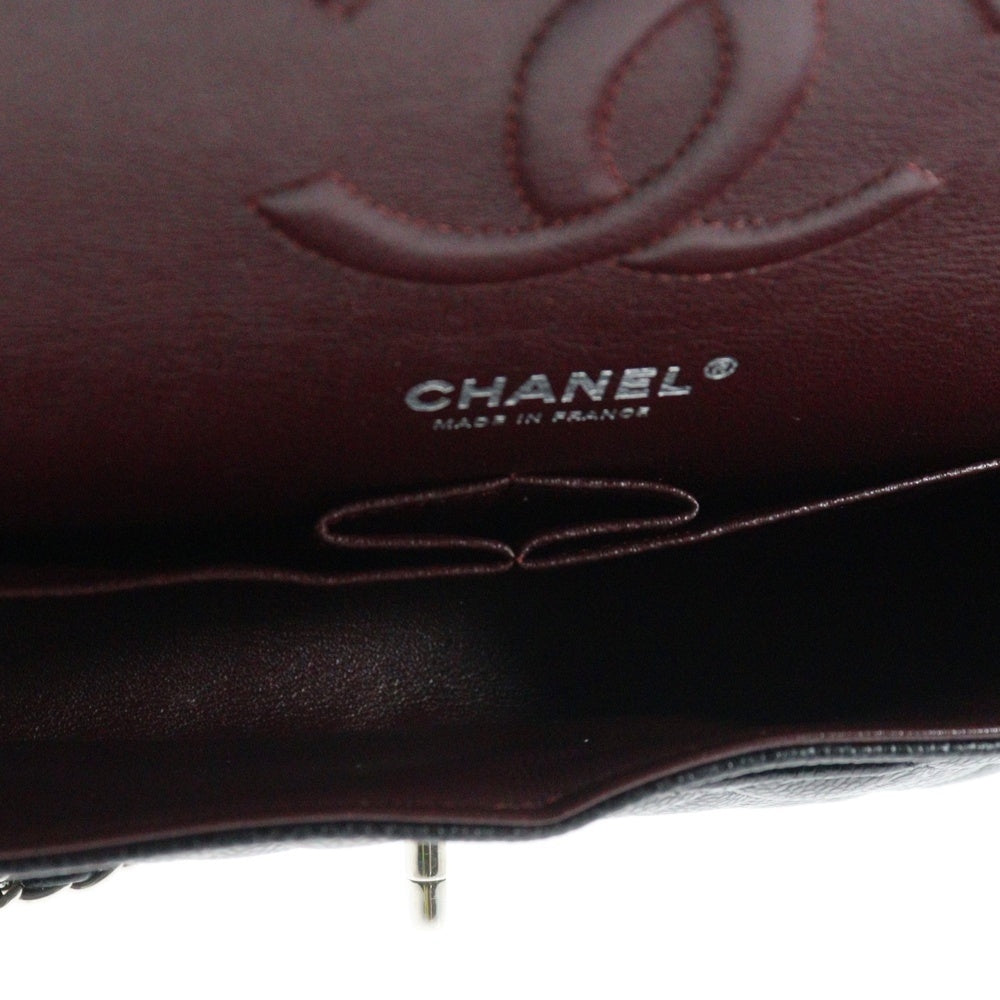 CHANEL(シャネル) マトラッセ25 ダブルフラップ ダブルチェーン ショルダーバッグ ブラック キャビアスキン シルバー金具