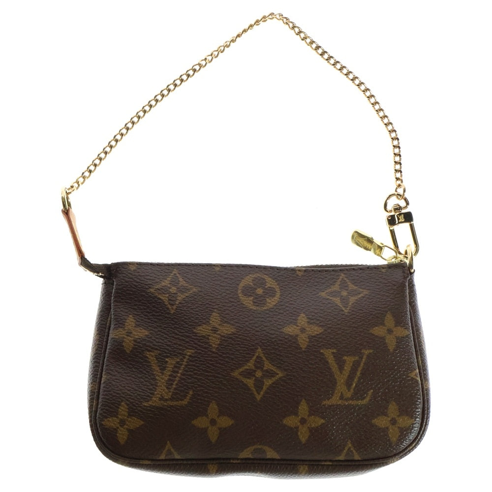 LOUIS VUITTON(ルイヴィトン) モノグラム ミニポシェットアクセソワール レザーポーチ チェーンショルダーミニバッグ ブラウン レディース M58009