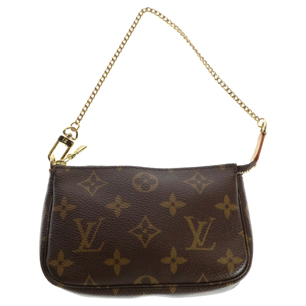 LOUIS VUITTON(ルイヴィトン) モノグラム ミニポシェットアクセソワール レザーポーチ チェーンショルダーミニバッグ ブラウン レディース M58009