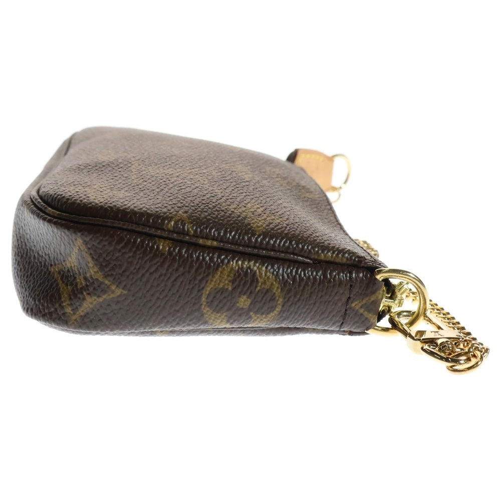 LOUIS VUITTON(ルイヴィトン) モノグラム ミニポシェットアクセソワール レザーポーチ チェーンショルダーミニバッグ ブラウン レディース M58009