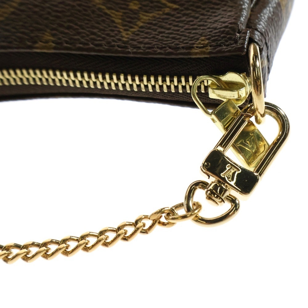LOUIS VUITTON(ルイヴィトン) モノグラム ミニポシェットアクセソワール レザーポーチ チェーンショルダーミニバッグ ブラウン レディース M58009