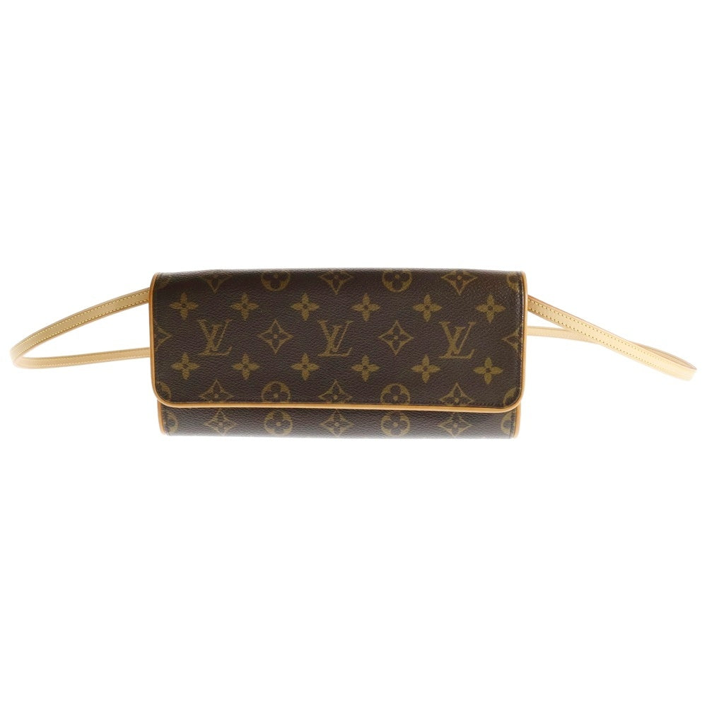 LOUIS VUITTON(ルイヴィトン) モノグラム ポシェットツインGM レザーショルダーバッグ ブラウン レディース M51852