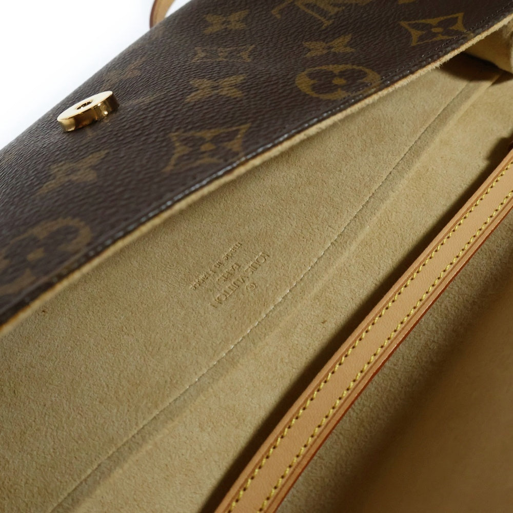 LOUIS VUITTON(ルイヴィトン) モノグラム ポシェットツインGM レザーショルダーバッグ ブラウン レディース M51852