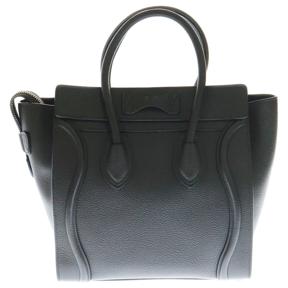 CELINE(セリーヌ) ラゲージ マイクロ トートバッグ ハンドバッグ ゴールド金具 ダークブラウン レザー