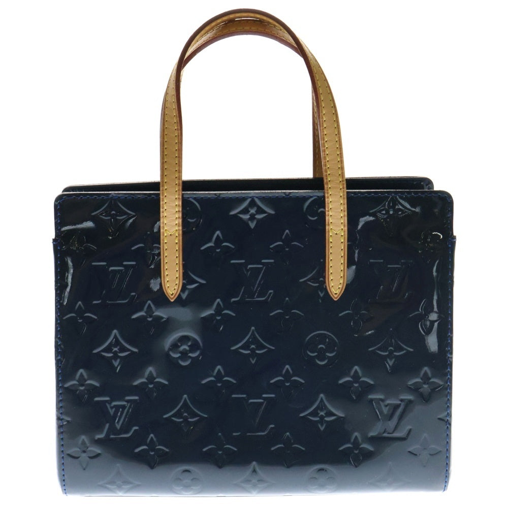 LOUIS VUITTON(ルイヴィトン) モノグラム ヴェルニ カタリーナBB ハンドバッグ ミニトートバッグ ブルー×ブラウン ゴールド金具 M90051