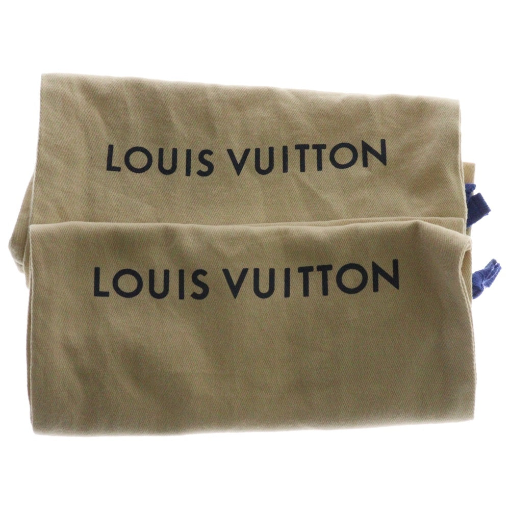 LOUIS VUITTON(ルイヴィトン) モノグラムフラワー スタッズ パテント コンビレザー ヒール パンプス シューズ ブラック レディース