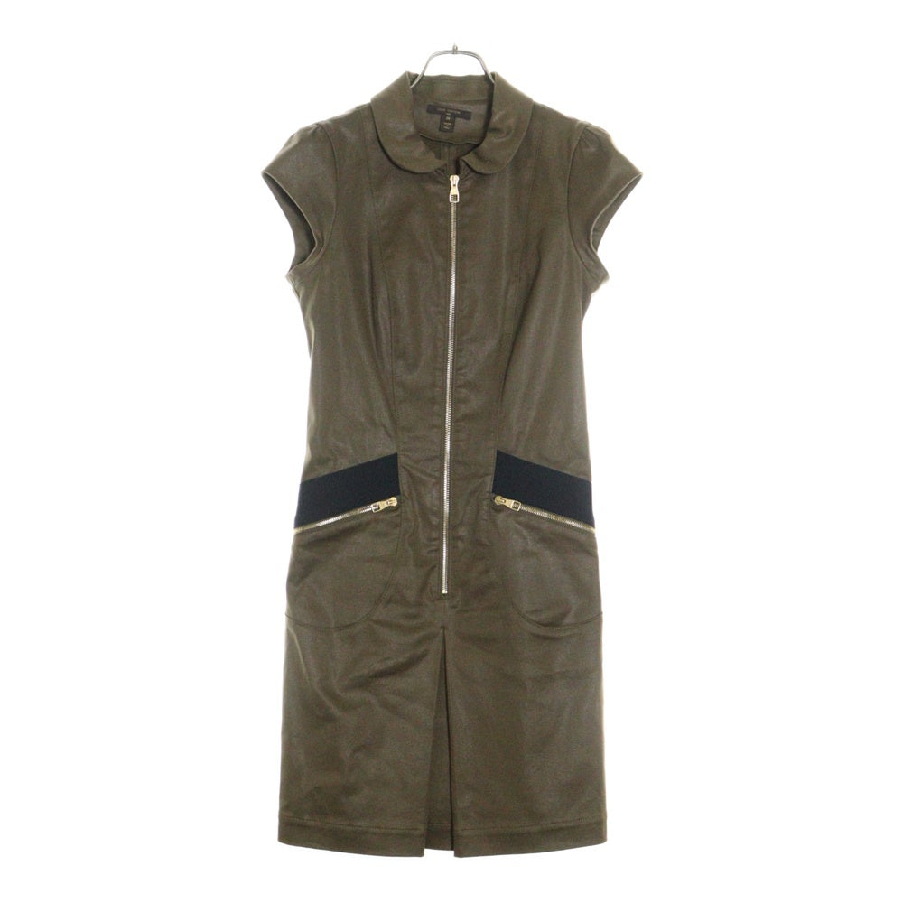 LOUIS VUITTON(ルイヴィトン) 13AW フロントジップ ノースリーブワンピース RW132W F4DR10DDB ブラウン レディース