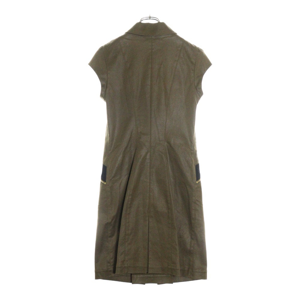 LOUIS VUITTON(ルイヴィトン) 13AW フロントジップ ノースリーブワンピース RW132W F4DR10DDB ブラウン レディース