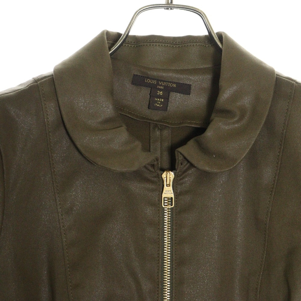 LOUIS VUITTON(ルイヴィトン) 13AW フロントジップ ノースリーブワンピース RW132W F4DR10DDB ブラウン レディース
