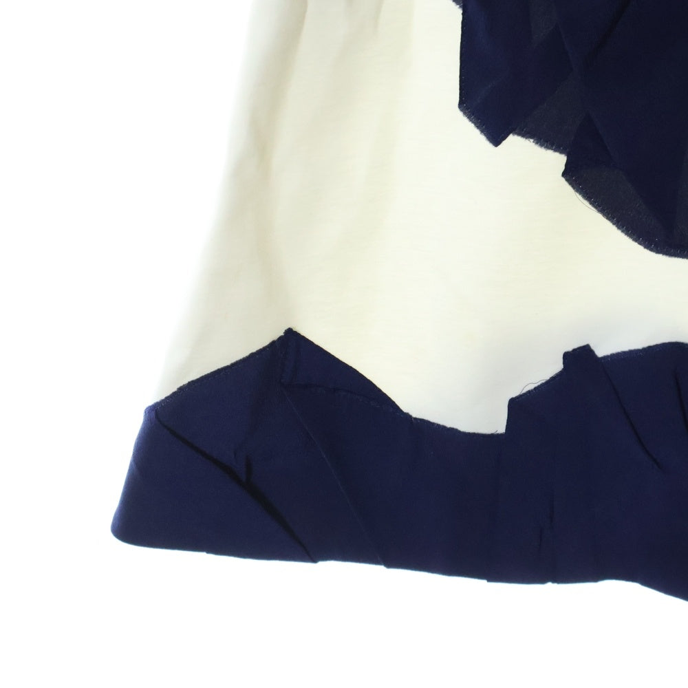 CHANEL(シャネル) シルク コットン ココマークボタン チェーンデザイン ノースリーブ ワンピース ドレス ネイビー/ホワイト レディース P47919W05472