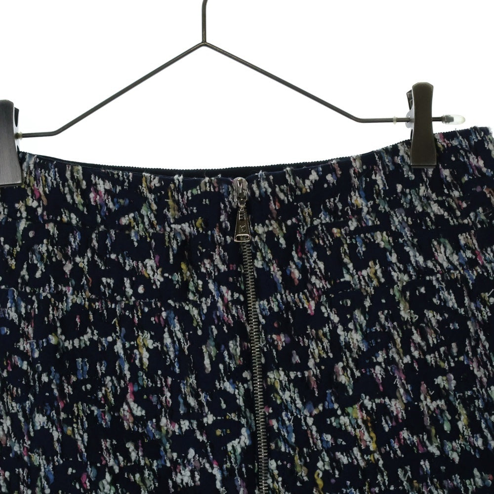 LOUIS VUITTON(ルイヴィトン) ツイード 総柄 フロントジップ ミニスカート ネイビー レディース RW142A F6SK06B1H