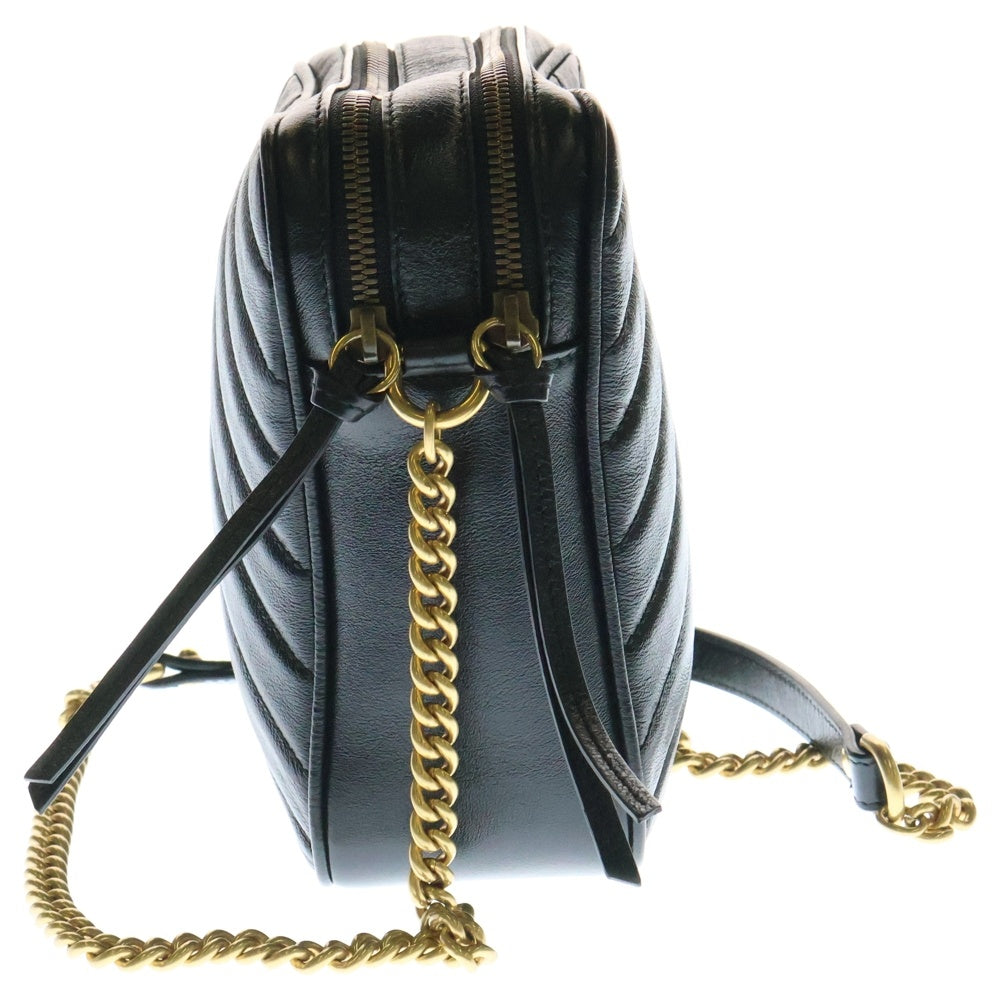 マーモント　チェーン ショルダーバッグ　ゴールド金具　黒　ブラック GUCCI(グッチ) GGマーモント ショルダーバッグ チェーンバッグ