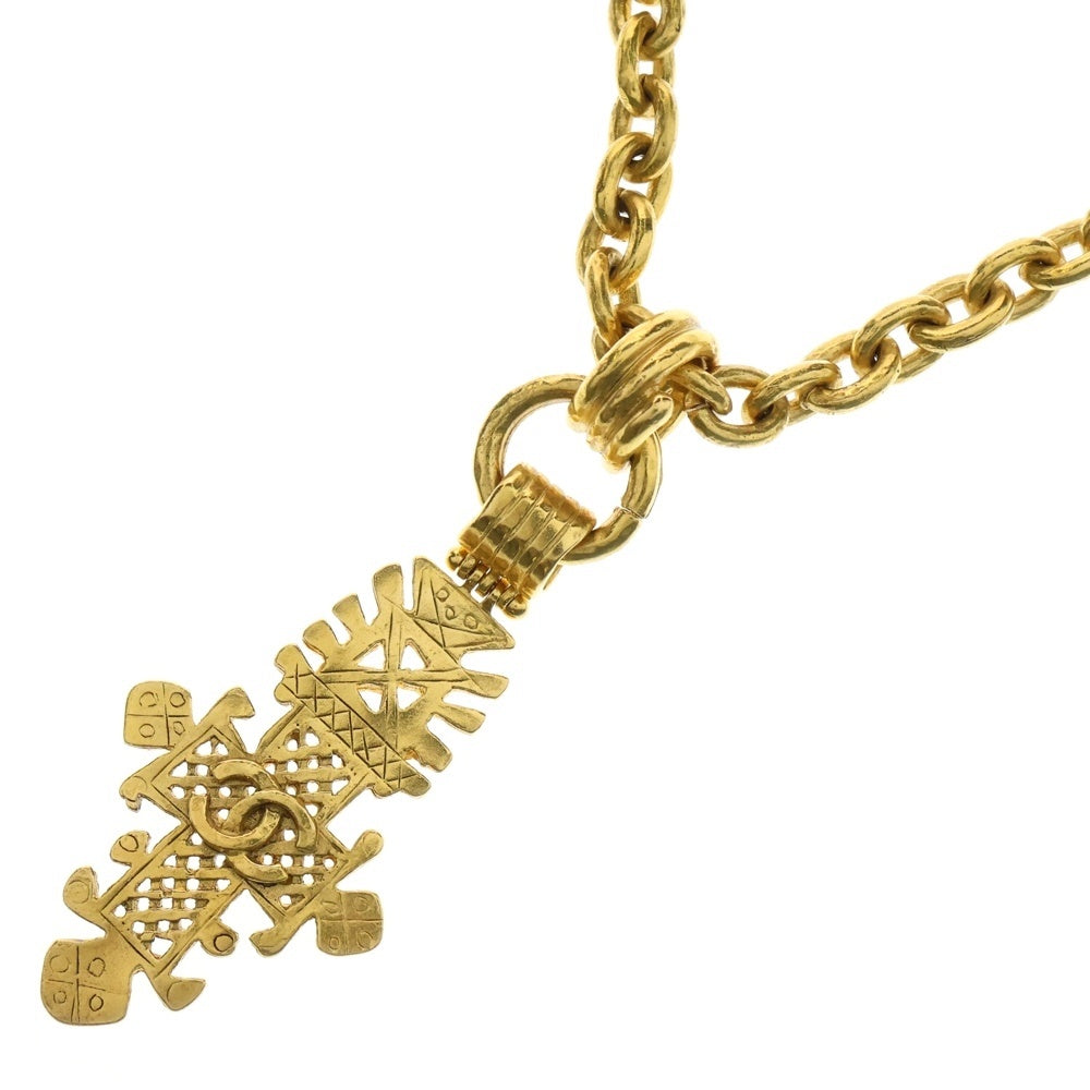 CHANEL(シャネル) 94P ココマーク クロス ネックレス ペンダント ゴールド チェーン GP