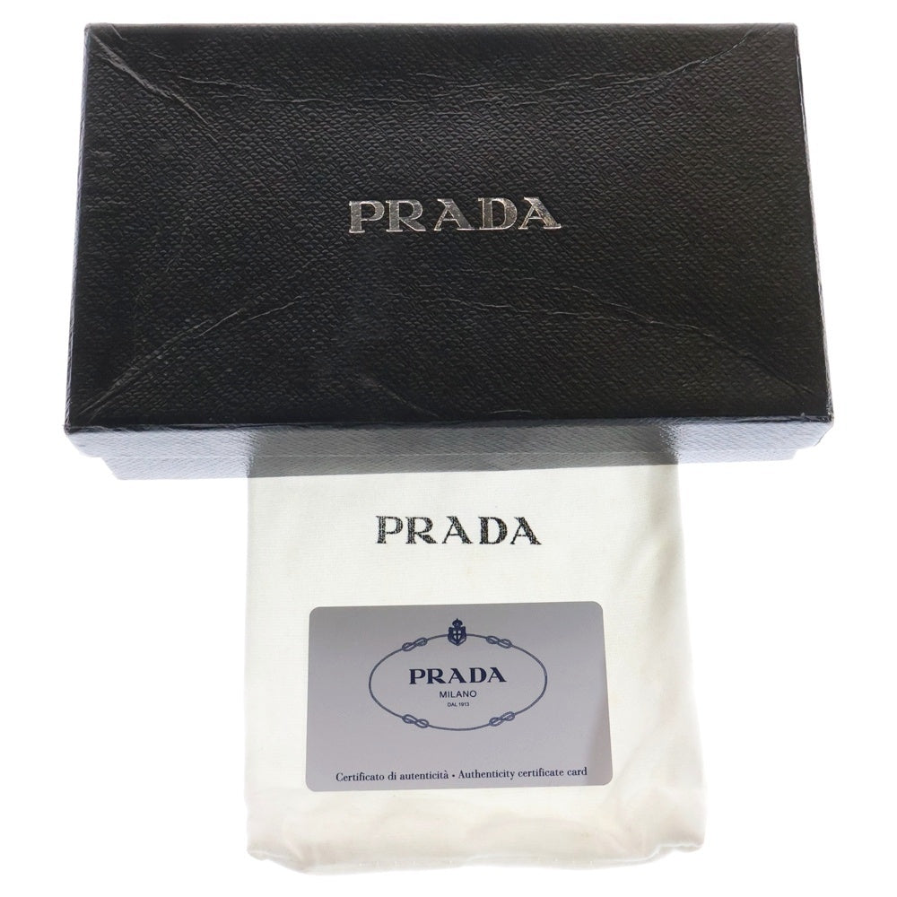 PRADA(プラダ) サフィアーノ リボン 二つ折り長財布 ロングウォレット カードケース ブラック ゴールド金具 レザー 1M1132