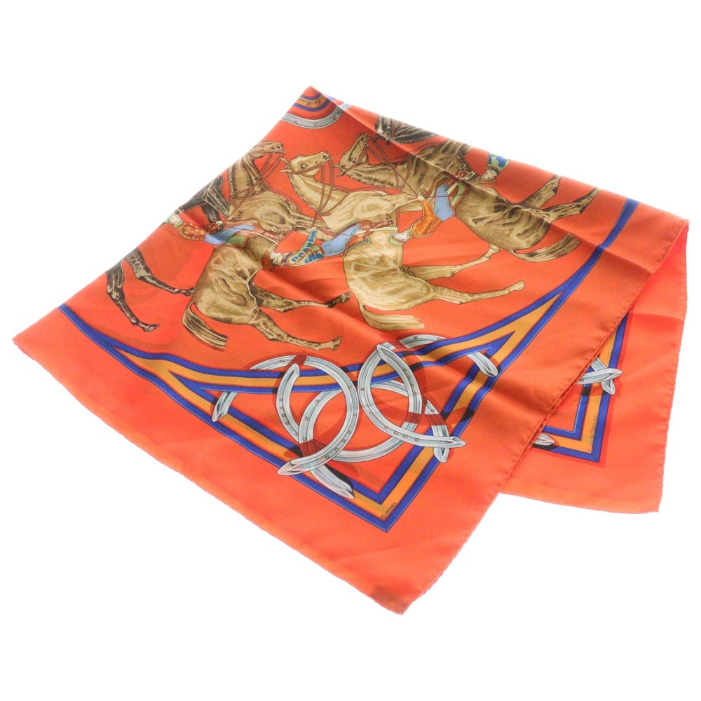 HERMES(エルメス) カレ90 スカーフ ホース オレンジ レッド シルク