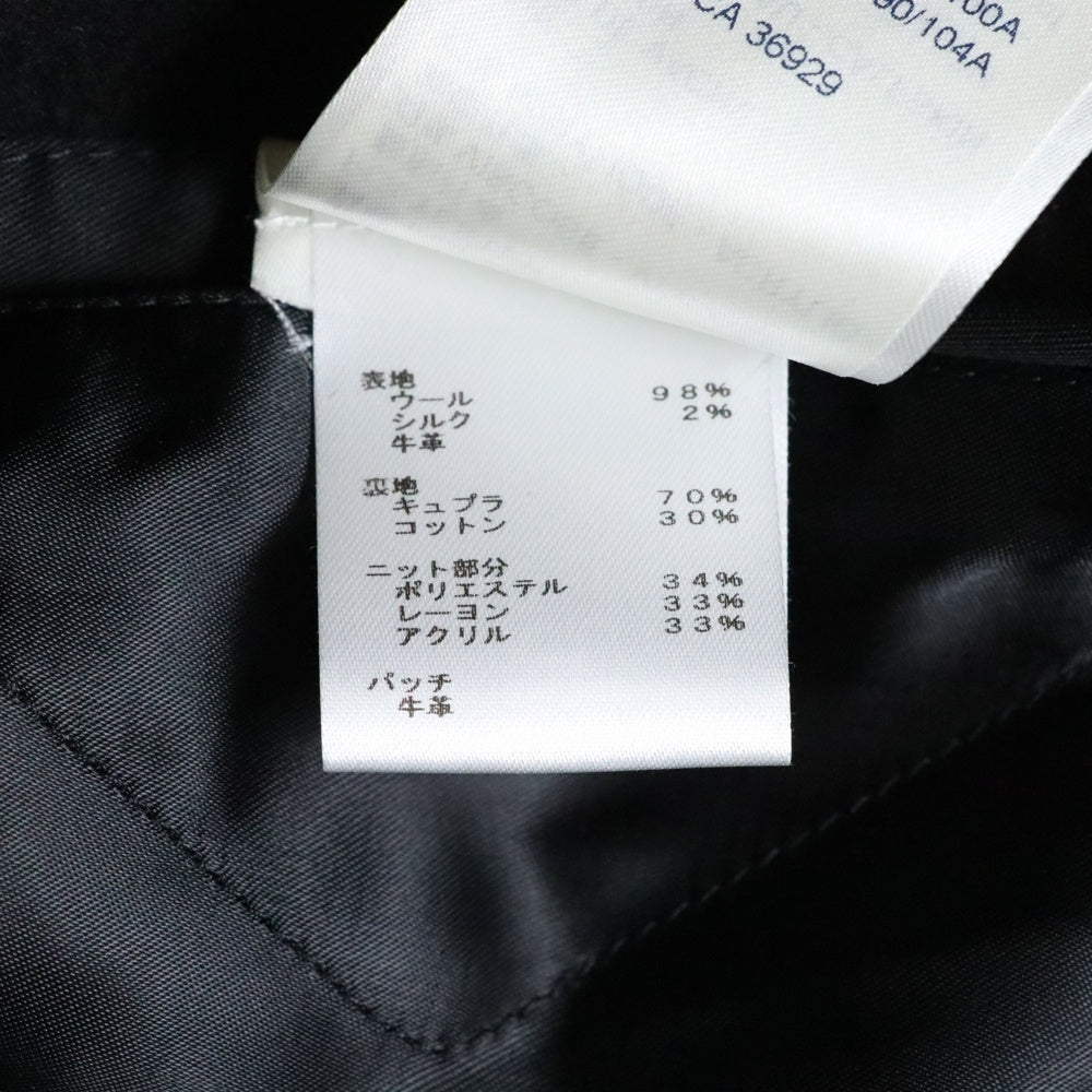 LOUIS VUITTON(ルイヴィトン) 21AW ×NBA LVロゴ刺繍 ウール レザー バスケットボール ジャケット スタジャン ブルゾン ブラック RM212M MJY HLL02E