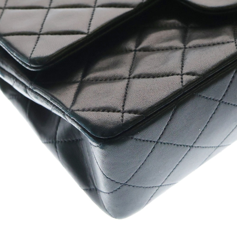 CHANEL(シャネル) マトラッセ23 Wフラップ ダブルチェーンショルダーバッグ 黒 ラムスキン GD金具 2番台
