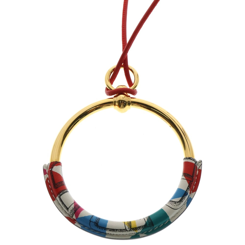 HERMES(エルメス) ループ グラン ネックレス デッラ カヴァッレリア ペンダント ゴールド GP レザー