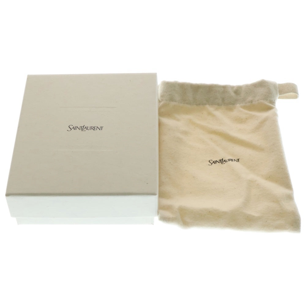 SAINT LAURENT PARIS(サンローランパリ) カサンドラ マトラッセ 三つ折り財布 コンパクトウォレット コインケース ゴールド金具 レザー ブラック 800763