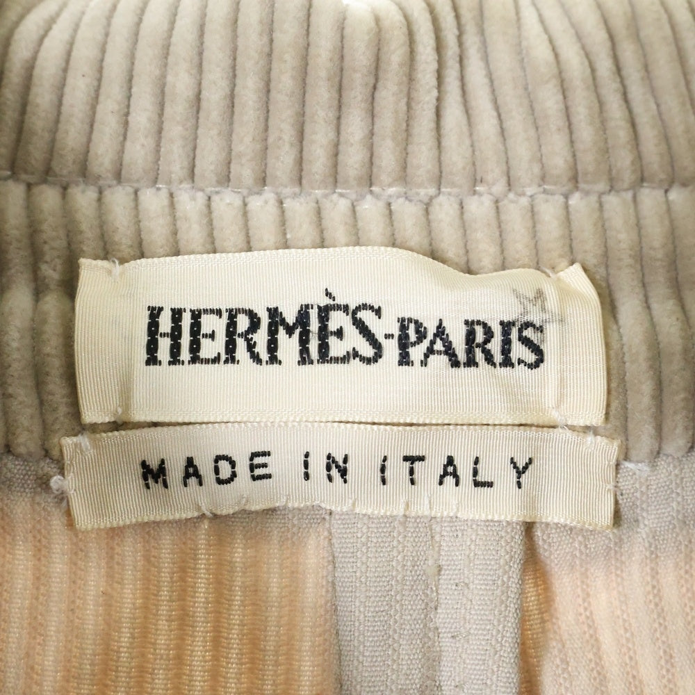 HERMES(エルメス) マルジェラ期 カシミヤ混 コットン コーデュロイ ラグランスリーブ ステンカラー コート ベージュ