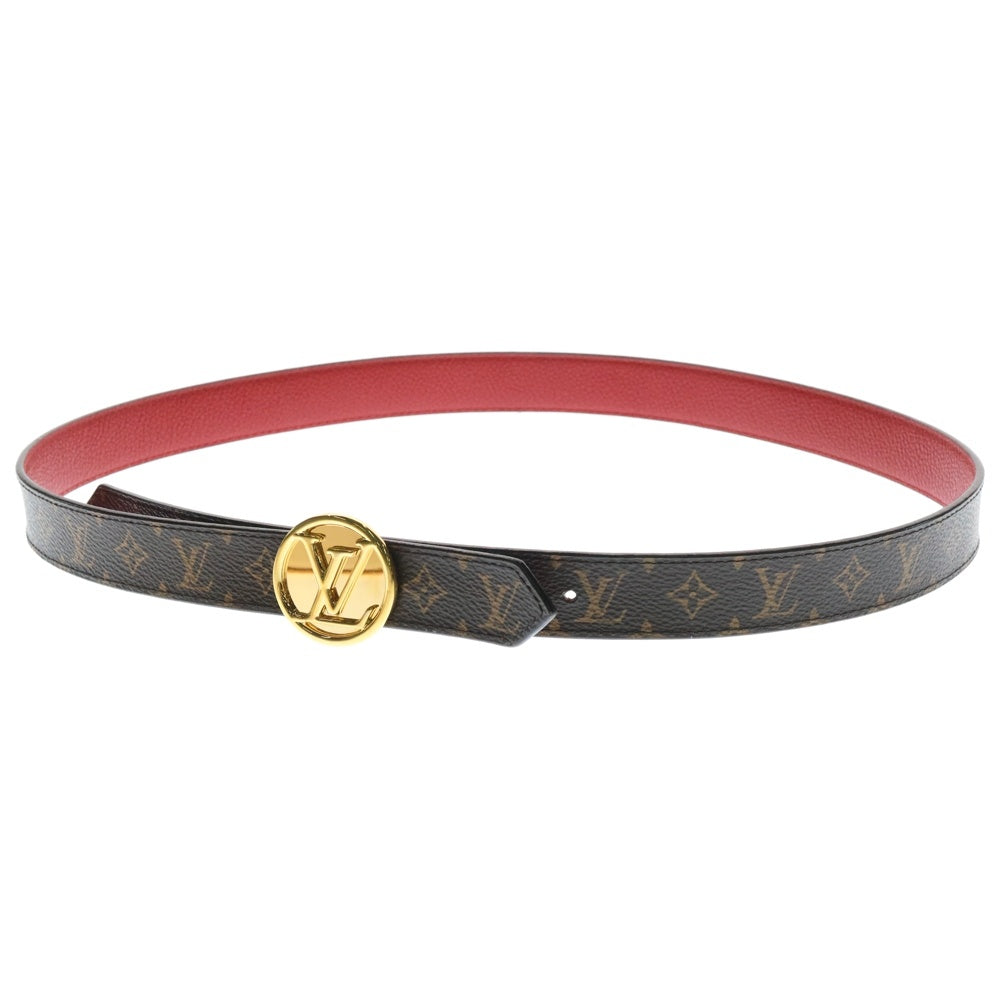 LOUIS VUITTON(ルイヴィトン) モノグラム LVサークル サンチュール ベルト ブラウン×レッド ゴールド金具 PVC 36/90 M0055