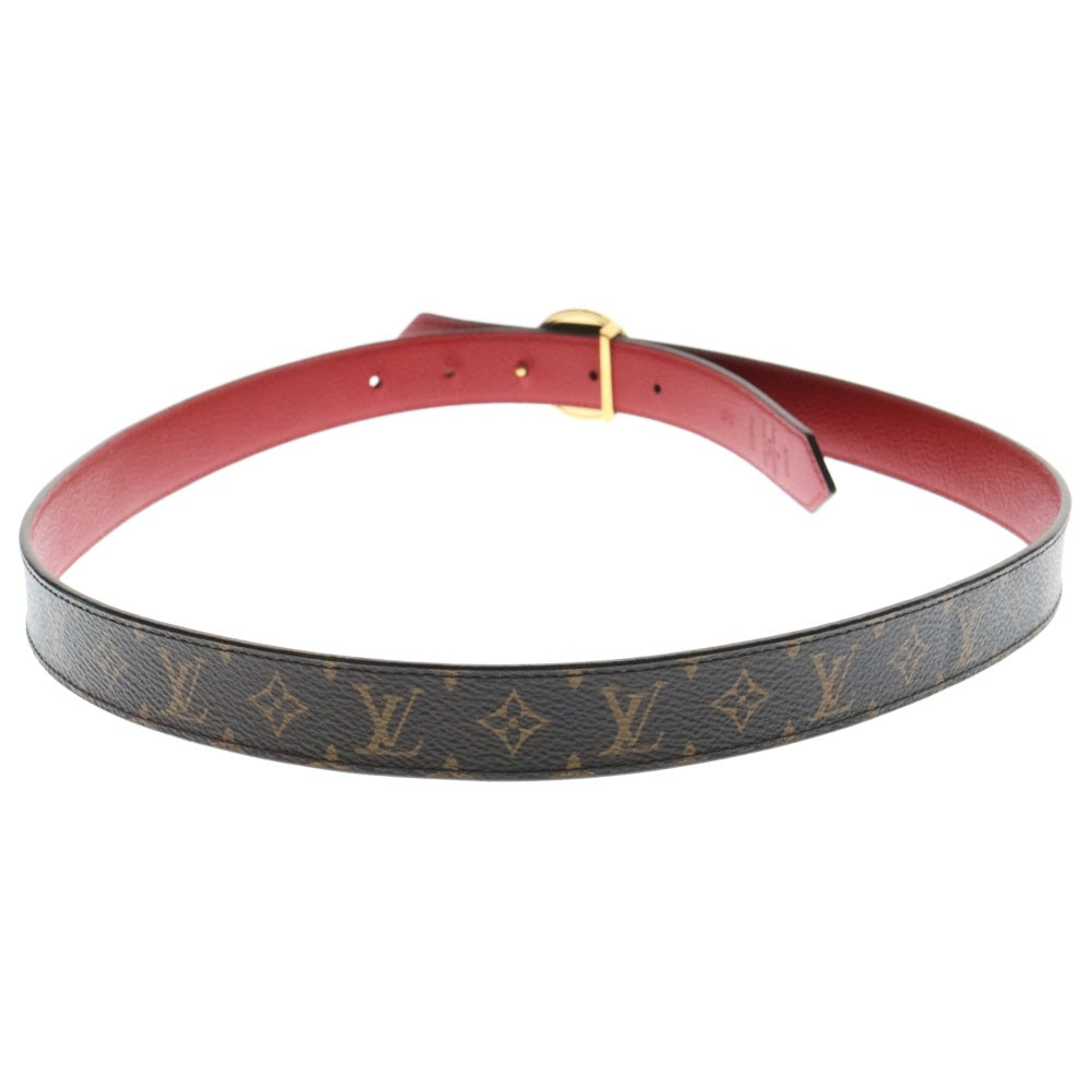 LOUIS VUITTON(ルイヴィトン) モノグラム LVサークル サンチュール ベルト ブラウン×レッド ゴールド金具 PVC 36/90 M0055