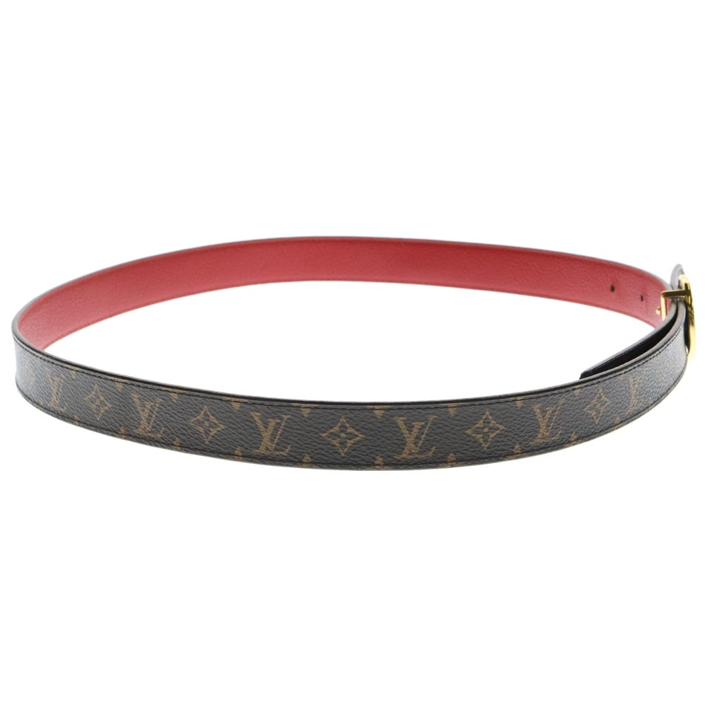 LOUIS VUITTON(ルイヴィトン) モノグラム LVサークル サンチュール ベルト ブラウン×レッド ゴールド金具 PVC 36/90 M0055