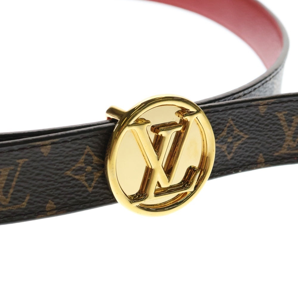 LOUIS VUITTON(ルイヴィトン) モノグラム LVサークル サンチュール ベルト ブラウン×レッド ゴールド金具 PVC 36/90 M0055