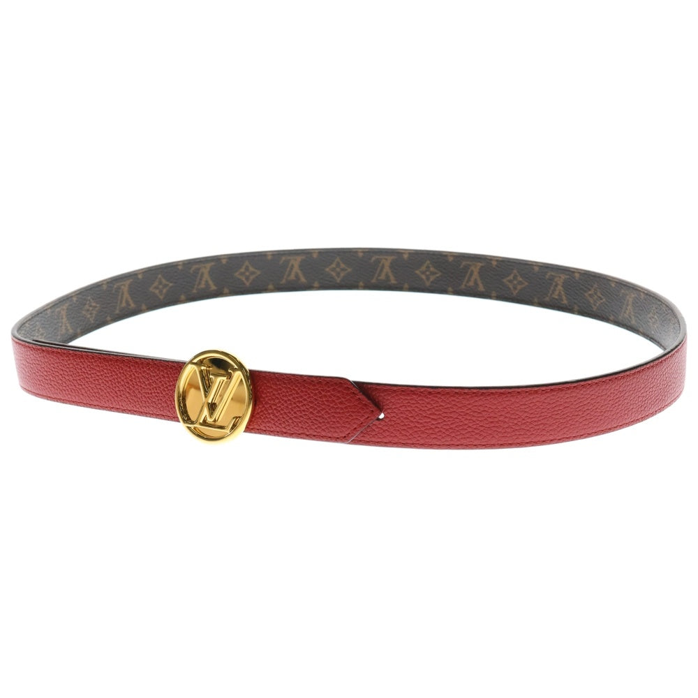 LOUIS VUITTON(ルイヴィトン) モノグラム LVサークル サンチュール ベルト ブラウン×レッド ゴールド金具 PVC 36/90 M0055