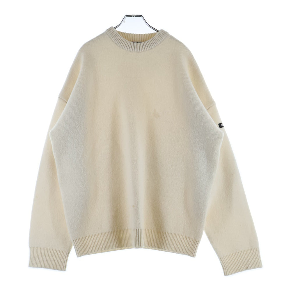 BALENCIAGA(バレンシアガ) ロゴ クルーネック長袖ニットセーター 764454 ホワイト