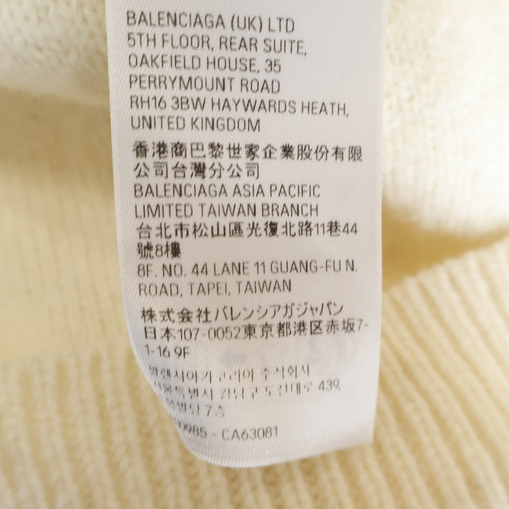 BALENCIAGA(バレンシアガ) ロゴ クルーネック長袖ニットセーター 764454 ホワイト