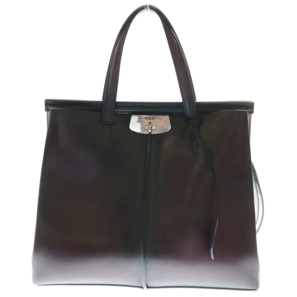 Berluti(ベルルッティ) ルッティ38 ハンドバッグ ショルダーバッグ パープル シルバー金具 レザー