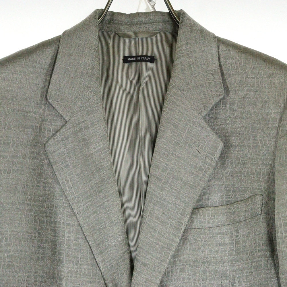 GIORGIO ARMANI(ジョルジオアルマーニ) BORGO 21 ボルゴ リネン レーヨン シルク 2B テーラードジャケット グレー/シルバー 757833