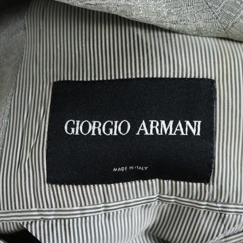 GIORGIO ARMANI(ジョルジオアルマーニ) BORGO 21 ボルゴ リネン レーヨン シルク 2B テーラードジャケット グレー/シルバー 757833