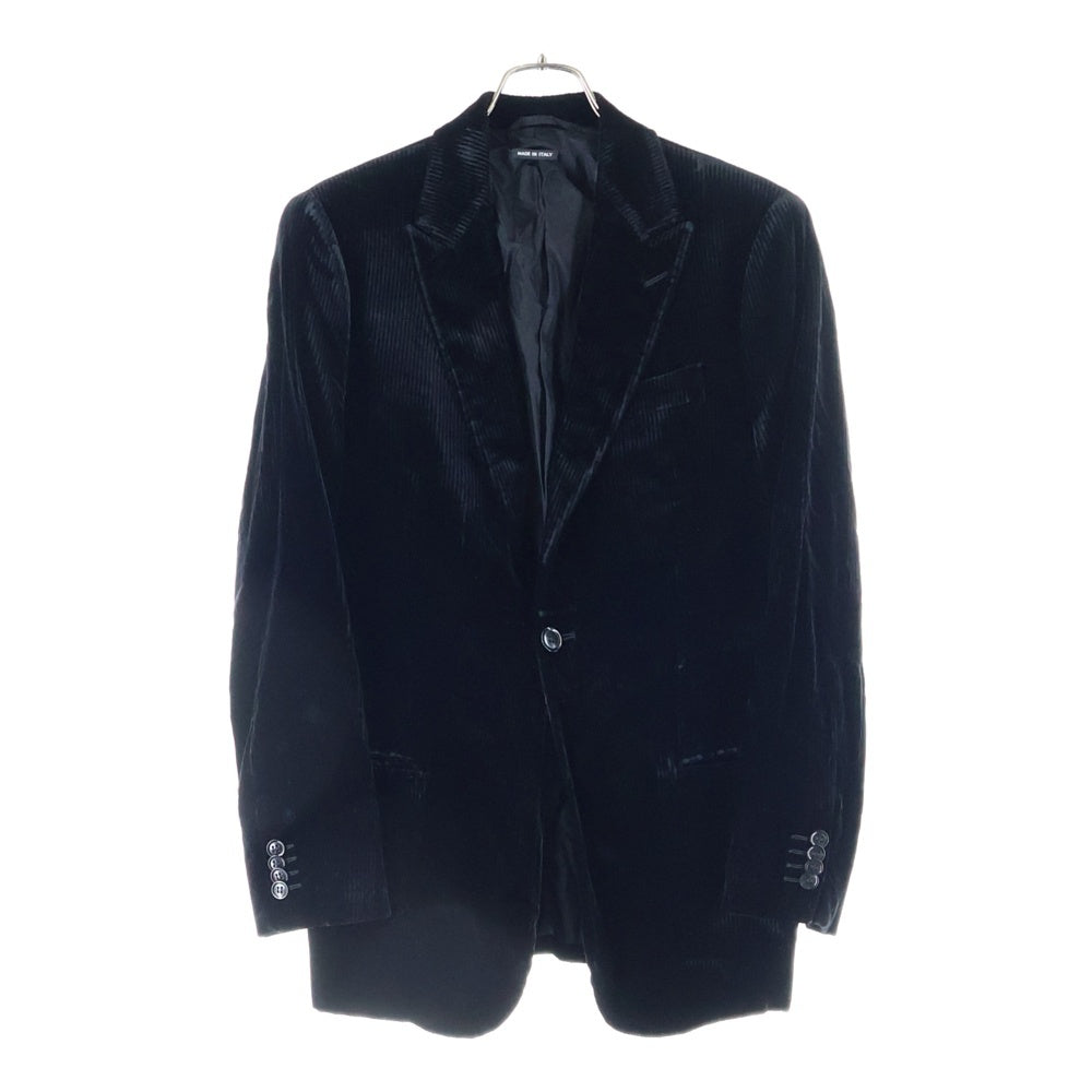 GIORGIO ARMANI(ジョルジオアルマーニ) BORGO 21 レーヨン コーデュロイ 1B ピークドラペル テーラードジャケット ブラック 726850