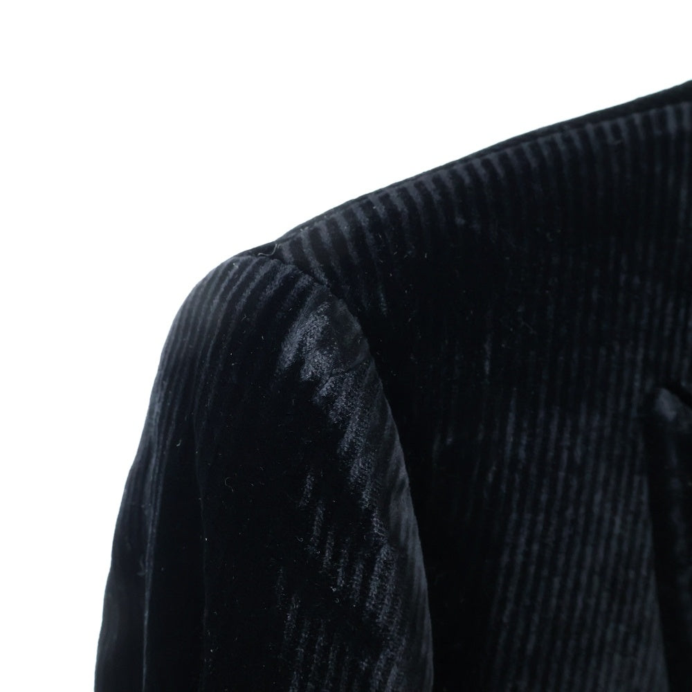 GIORGIO ARMANI(ジョルジオアルマーニ) BORGO 21 レーヨン コーデュロイ 1B ピークドラペル テーラードジャケット ブラック 726850