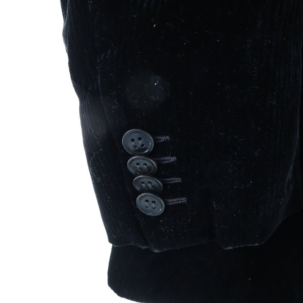 GIORGIO ARMANI(ジョルジオアルマーニ) BORGO 21 レーヨン コーデュロイ 1B ピークドラペル テーラードジャケット ブラック 726850