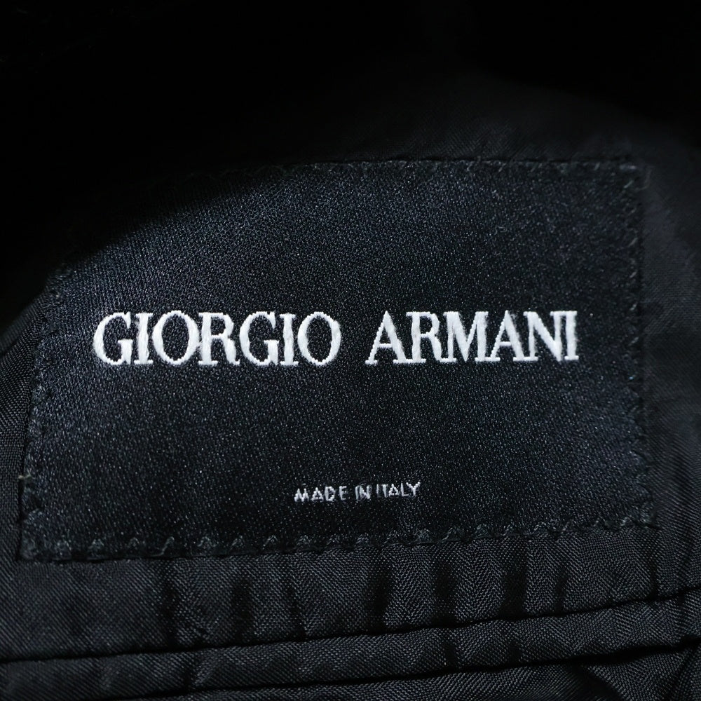 GIORGIO ARMANI(ジョルジオアルマーニ) BORGO 21 レーヨン コーデュロイ 1B ピークドラペル テーラードジャケット ブラック 726850