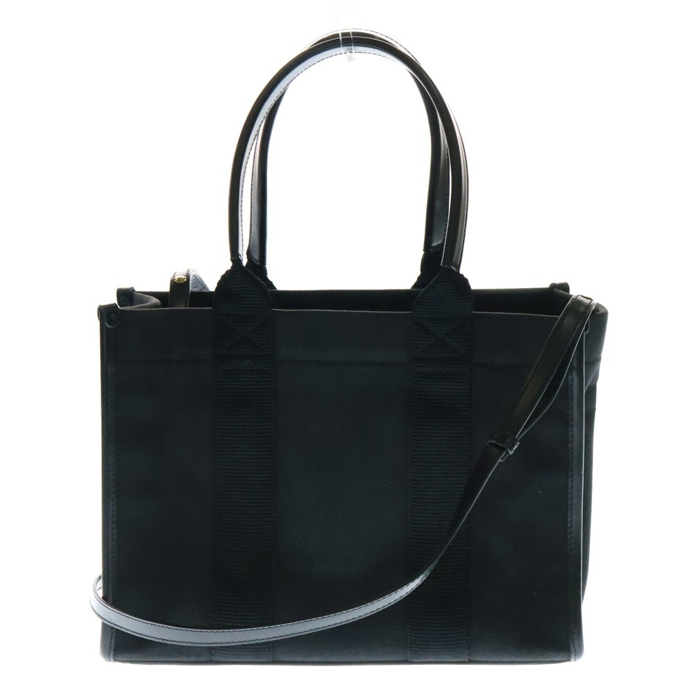 BALENCIAGA(バレンシアガ) ハードウェア スモール 2WAYハンドバッグ ショルダーバッグ ミニトートバッグ ブラック ゴールド金具 キャンバス×レザー 671402