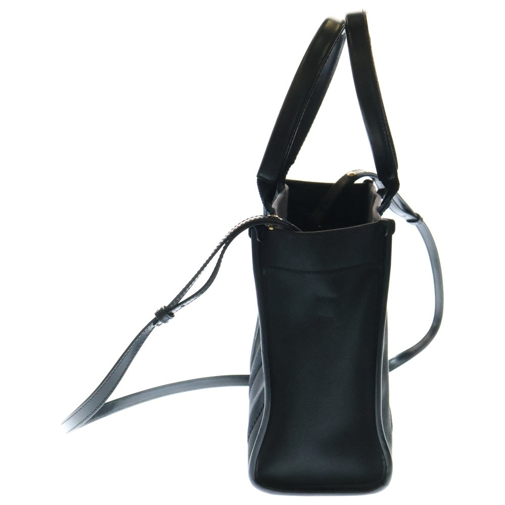 BALENCIAGA(バレンシアガ) ハードウェア スモール 2WAYハンドバッグ ショルダーバッグ ミニトートバッグ ブラック ゴールド金具 キャンバス×レザー 671402