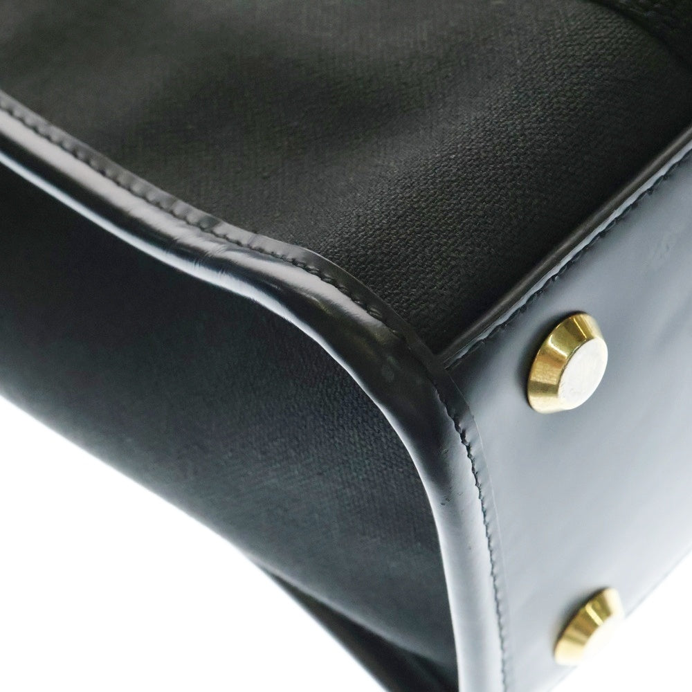 BALENCIAGA(バレンシアガ) ハードウェア スモール 2WAYハンドバッグ ショルダーバッグ ミニトートバッグ ブラック ゴールド金具 キャンバス×レザー 671402