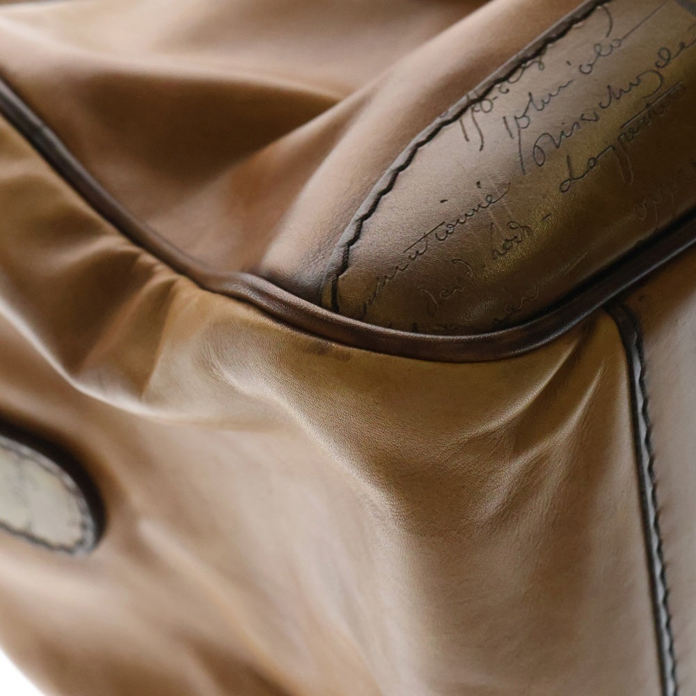 Berluti(ベルルッティ) ベラミ ボストンバッグ ショルダーバッグ ハンドバッグ ブラウン キャメル シルバー金具 レザー
