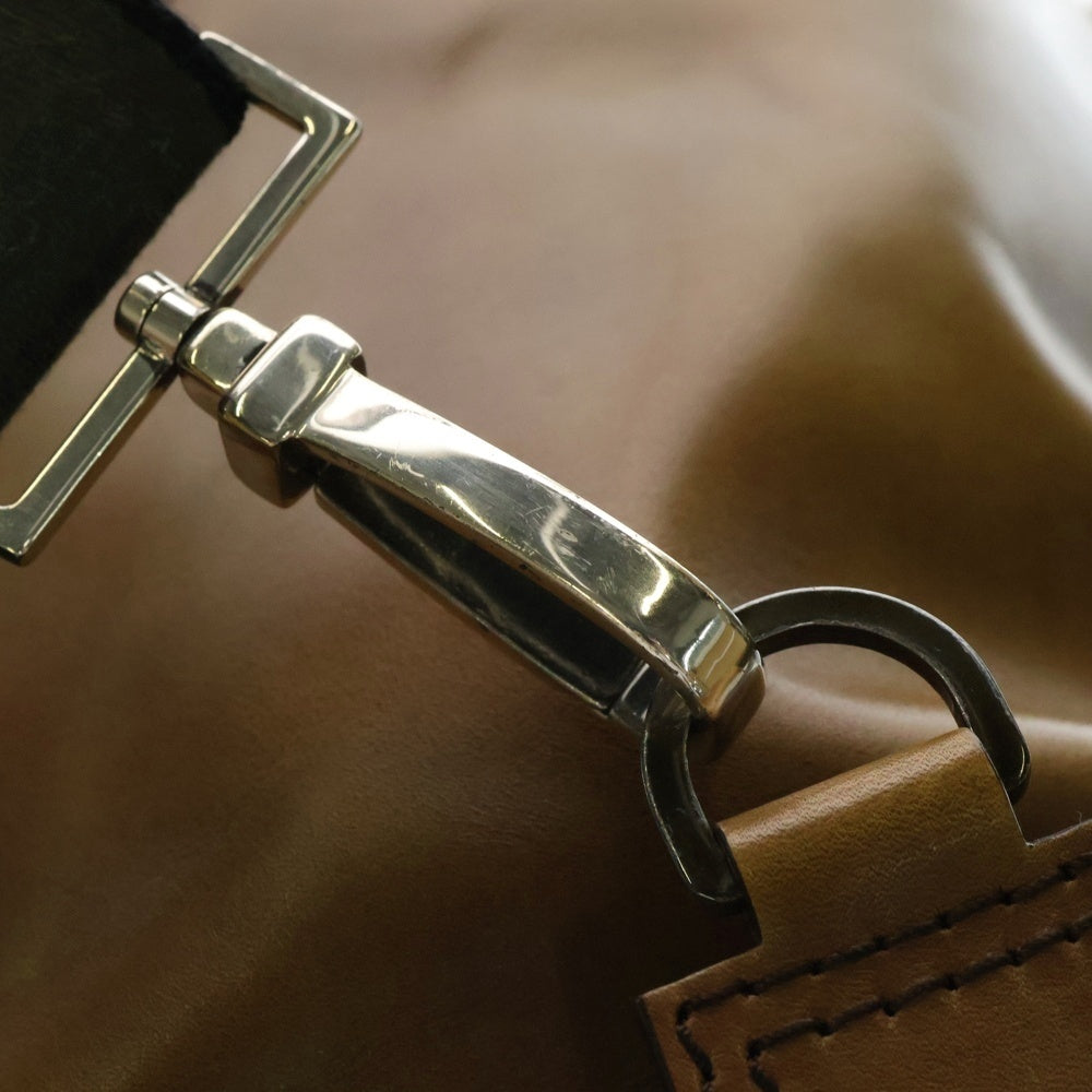 Berluti(ベルルッティ) アヴェンチュラ クラシック ワッペン ワンショルダーバッグ 巾着バッグ キャメル ブラウン レザー