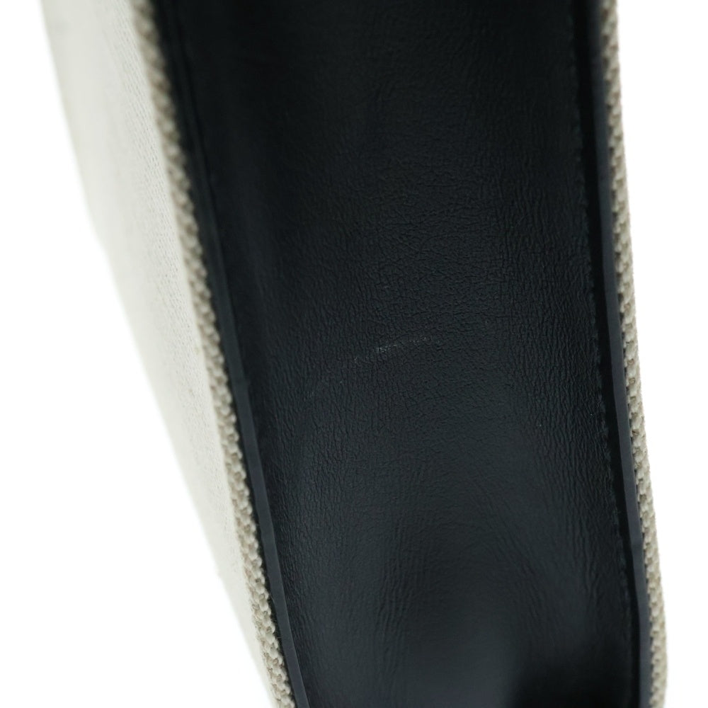 JIL SANDER NAVY(ジルサンダーネイビー) ショルダーバッグ フォンショルダー ミニバッグ ブラック×アイボリー レザー×キャンバス