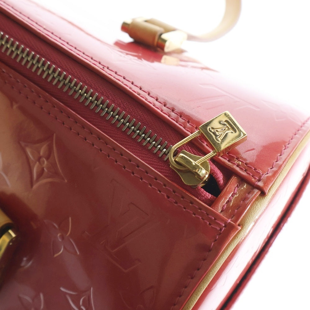 LOUIS VUITTON(ルイヴィトン) モノグラムヴェルニ ベッドフォード フランボワーズ ハンドバッグ ピンク×ブラウン レザー×パテント シルバー金具 M9133F