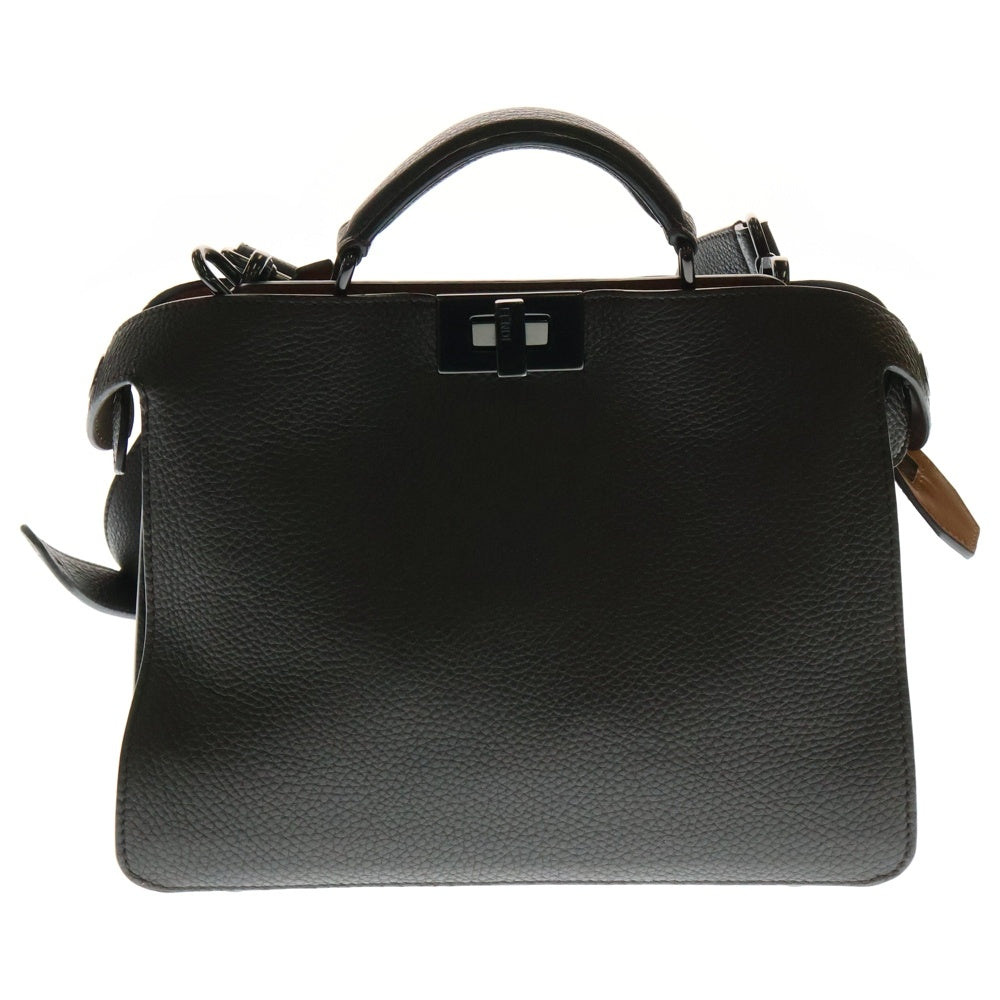FENDI(フェンディ) ピーカブー スモール 2WAYバッグ ショルダーバッグ ハンドバッグ アイシーユー ブラウン ブラック金具 レザー
